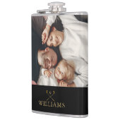 Persoonlijke foto Zwart en gouden golfclubs Heupfles (Links)