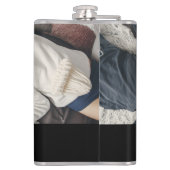 Persoonlijke foto Zwart en gouden golfclubs Heupfles (Achterkant)