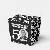 Persoonlijke foto zwart-wit 50ste verjaardag bedankdoosjes (Voorkant Zijde)
