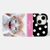 Persoonlijke foto zwart-wit stippenpatroon Case-Mate iPhone case (Achterkant (horizontaal))