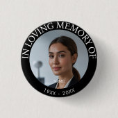 Persoonlijke fotobegrafenis ronde button 3,2 cm (Voorkant)