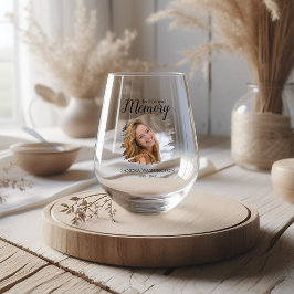 Persoonlijke fotobegrafenis wijnglas zonder voet