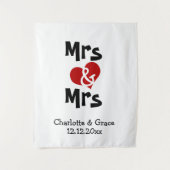 Persoonlijke fotobehang Mrs en Mrs bruiloft Wandkleed (Voorkant)
