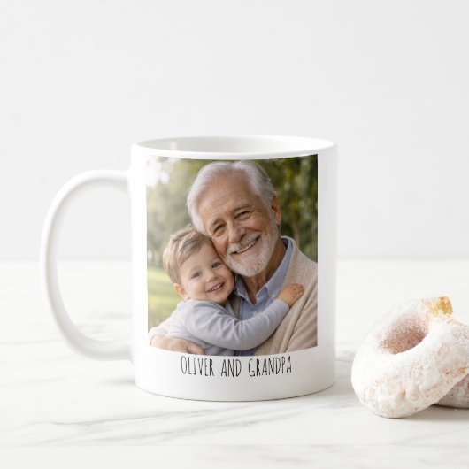 Persoonlijke Fotobeker – “Beste Opa Ooit” Koffiemok (Met donut)