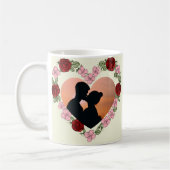 Persoonlijke Fotobeker – Bloemhart Frame Koffiemok (Links)
