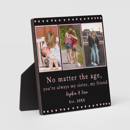 Persoonlijke Fotobeker Plaque voor Zusters – Geper Fotoplaat (Voorkant)