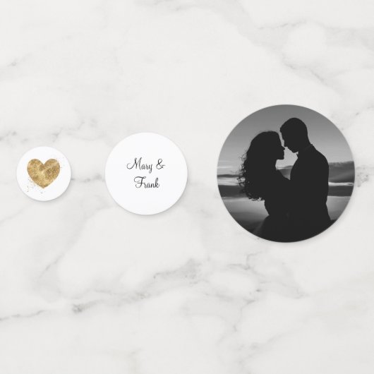 Persoonlijke fotobruiloft confetti (Achterkanten)