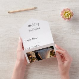 Persoonlijke Fotobruiloft Uitnodigingskaart | Cust All In One Uitnodiging