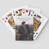 Persoonlijke fotobruiloftsevenement pokerkaarten (Achterkant)