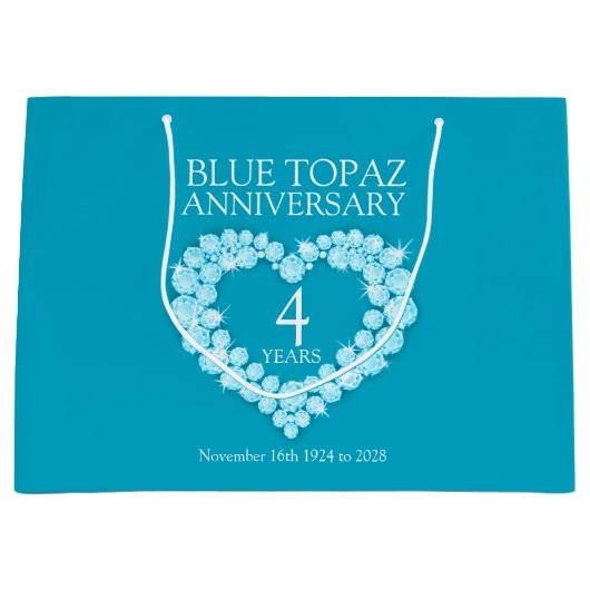 Persoonlijke fotocadeau voor 4-jarig bestaan large cadeautasje (Voorkant)