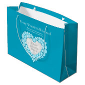 Persoonlijke fotocadeau voor 4-jarig bestaan large cadeautasje (Achterkant Gekanteld)