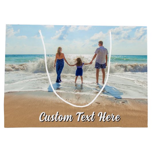 Persoonlijke Fotocadeautas met aangepaste tekst Groot Cadeauzakje (Achterkant)