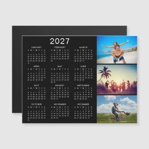 Persoonlijke Fotocollage 2027 Agenda Magneet Magnetische Uitnodiging