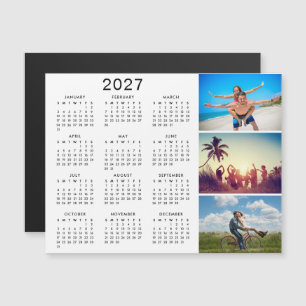 Persoonlijke Fotocollage 2027 Agenda Magnetische Uitnodiging