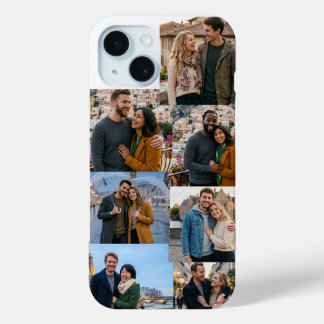 Persoonlijke Fotocollage Aangepaste 6 Foto Telefoo iPhone 15 Case