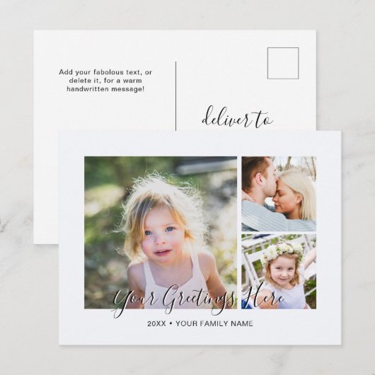 Persoonlijke fotocollage Algemene groeten Briefkaart (Voorkant / Achterkant)