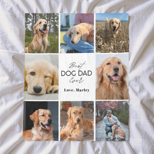 Persoonlijke Fotocollage Beste Hond Papa Ooit Cade Fleece Deken
