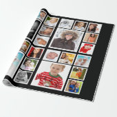 Persoonlijke fotocollage cadeaupapier (Uitgerold)