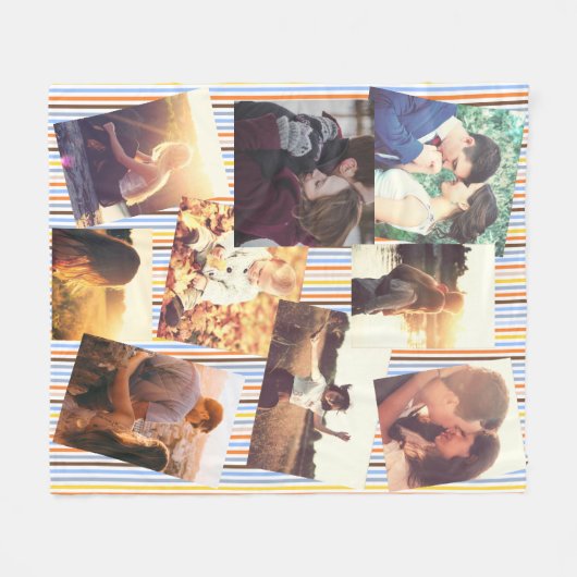 Persoonlijke fotocollage fleece deken (Voorkant (Horizontaal))