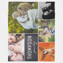 Persoonlijke fotocollage fleece deken