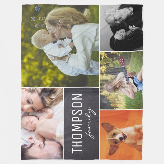 Persoonlijke fotocollage fleece deken (Voorkant)