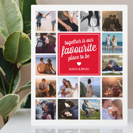 Persoonlijke Fotocollage Liefdesplaque voor Koppel Fotoplaat