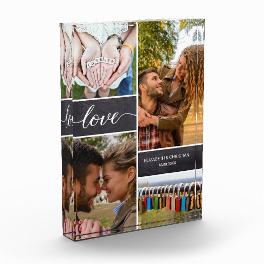 Persoonlijke Fotocollage Liefdesscript Verjaardag Fotoblokken (Links)