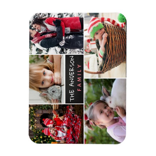 Persoonlijke fotocollage magneet (Verticaal)