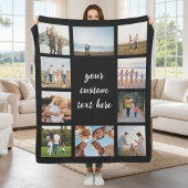 Persoonlijke fotocollage met 10 foto's fleece deken