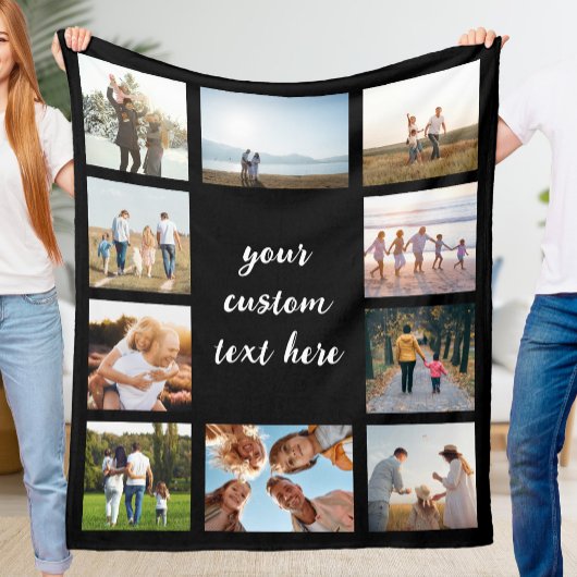Persoonlijke fotocollage met 10 foto's fleece deken