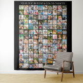 Persoonlijke fotocollage met 130 vierkante foto's wandkleed (In situ)