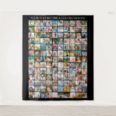 Persoonlijke fotocollage met 130 vierkante foto's wandkleed (Voorkant)