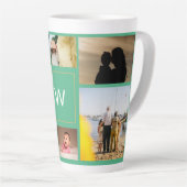 Persoonlijke Fotocollage met Monogram Latte Mok (Rechterhoek)
