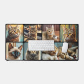 Persoonlijke Fotocollage met Moppige Katten Bureaumat (Keyboard & Muis)