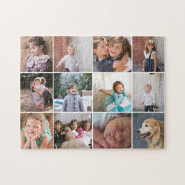 Persoonlijke fotocollage met twaalf foto's legpuzzel