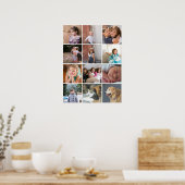 Persoonlijke fotocollage met twaalf foto's poster (Keuken)
