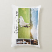 Persoonlijke Fotocollage Mijnheer en Mevrouw Hart Accent Kussen (Achterkant (Verticaal))