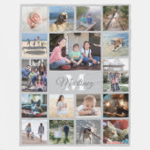 Persoonlijke Fotocollage Modern Grijs en Wit Fleece Deken (Voorkant)