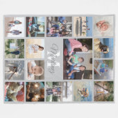 Persoonlijke Fotocollage Modern Grijs en Wit Fleece Deken (Voorkant (Horizontaal))