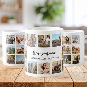 Persoonlijke Fotocollage Mok Met Aangepaste Tekst