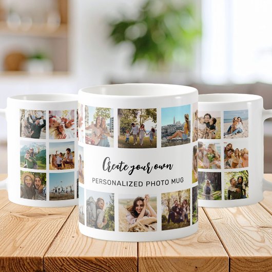Persoonlijke Fotocollage Mok Met Aangepaste Tekst
