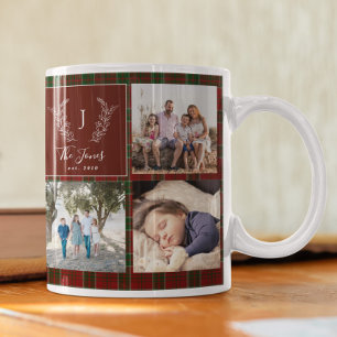 Persoonlijke fotocollage monogram naam Familie 8  Koffiemok