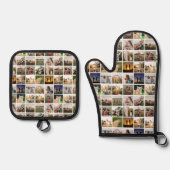 Persoonlijke fotocollage ovenwant & pannenlap set (Voorkant)