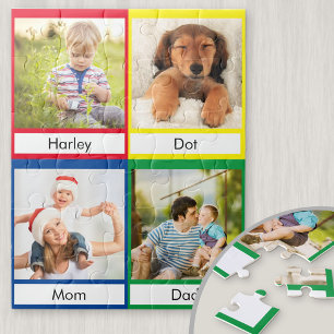 Persoonlijke fotocollage primaire kleuren legpuzzel