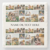 Persoonlijke fotocollage stenen onderzetter (Voorkant)