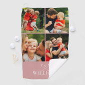 Persoonlijke fotocollage stoffig roze golfhanddoek (Insitu)