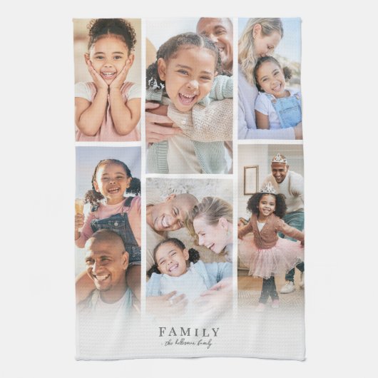 Persoonlijke fotocollage theedoek (Verticaal)