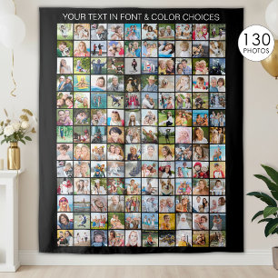 Persoonlijke fotocollage van 130 vierkante afbeeld wandkleed