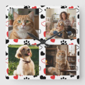 Persoonlijke Fotocollage van Huisdieren Vierkante Klok (Voorkant)