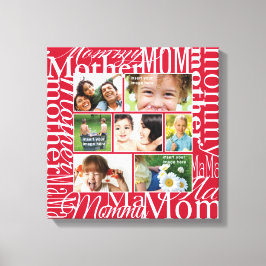 Persoonlijke fotocollage voor mam canvas afdruk